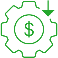 Icon that symbolizes cost efficiency