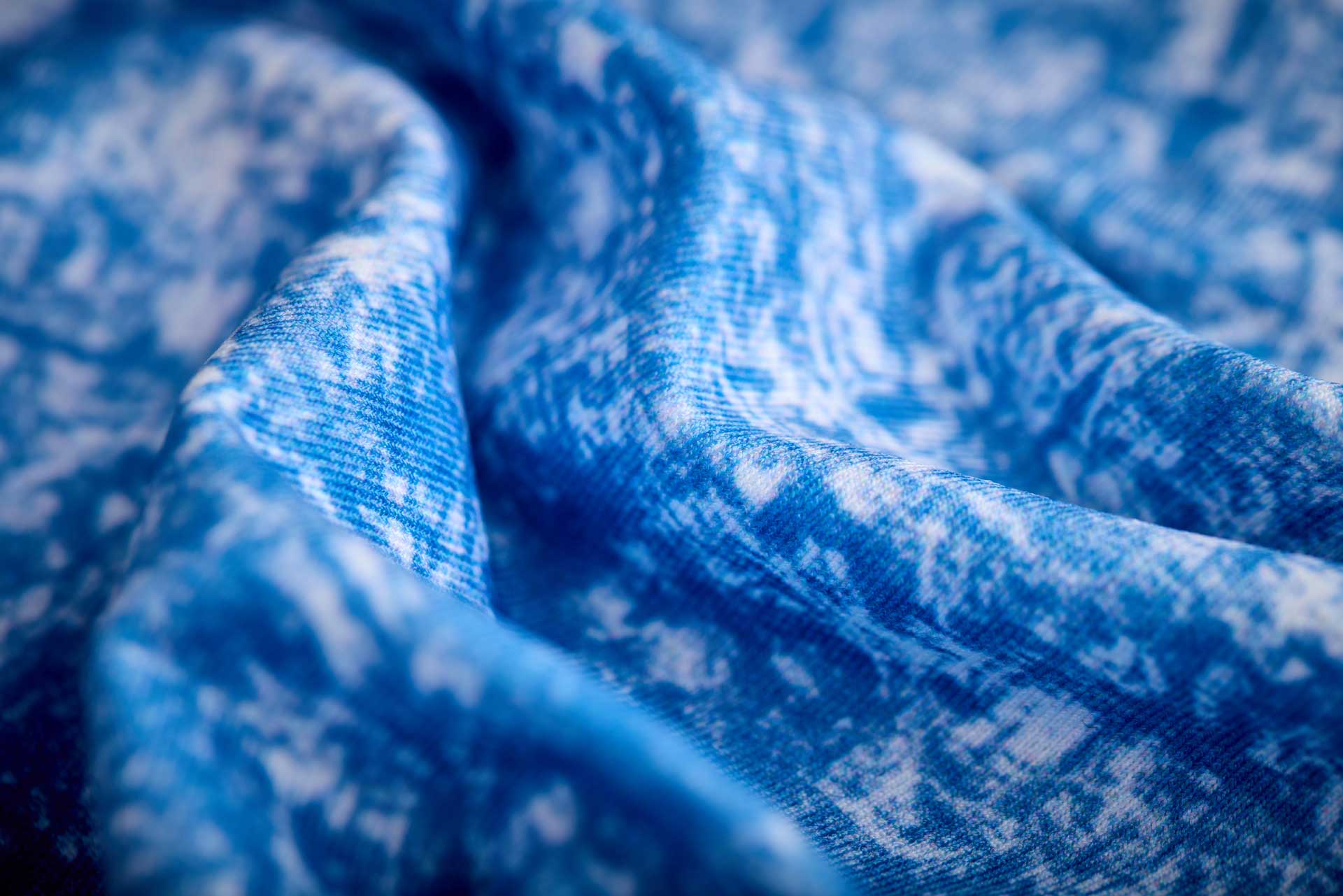 Close-up of blue and white fabric