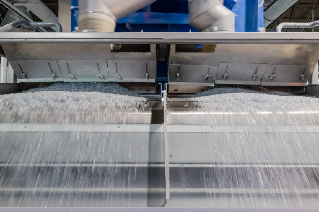 Close-up of machinery sorting minerals