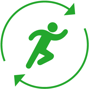 Icon that symbolizes human energy recycling.