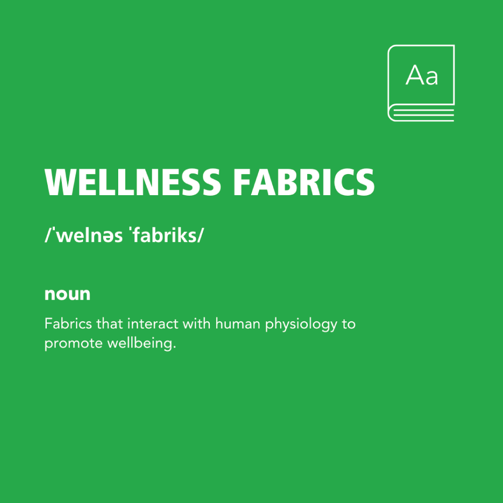 "wellness Fabrics" dictionary meaning spelled out. Link to visit Celliant's Facebook profile.